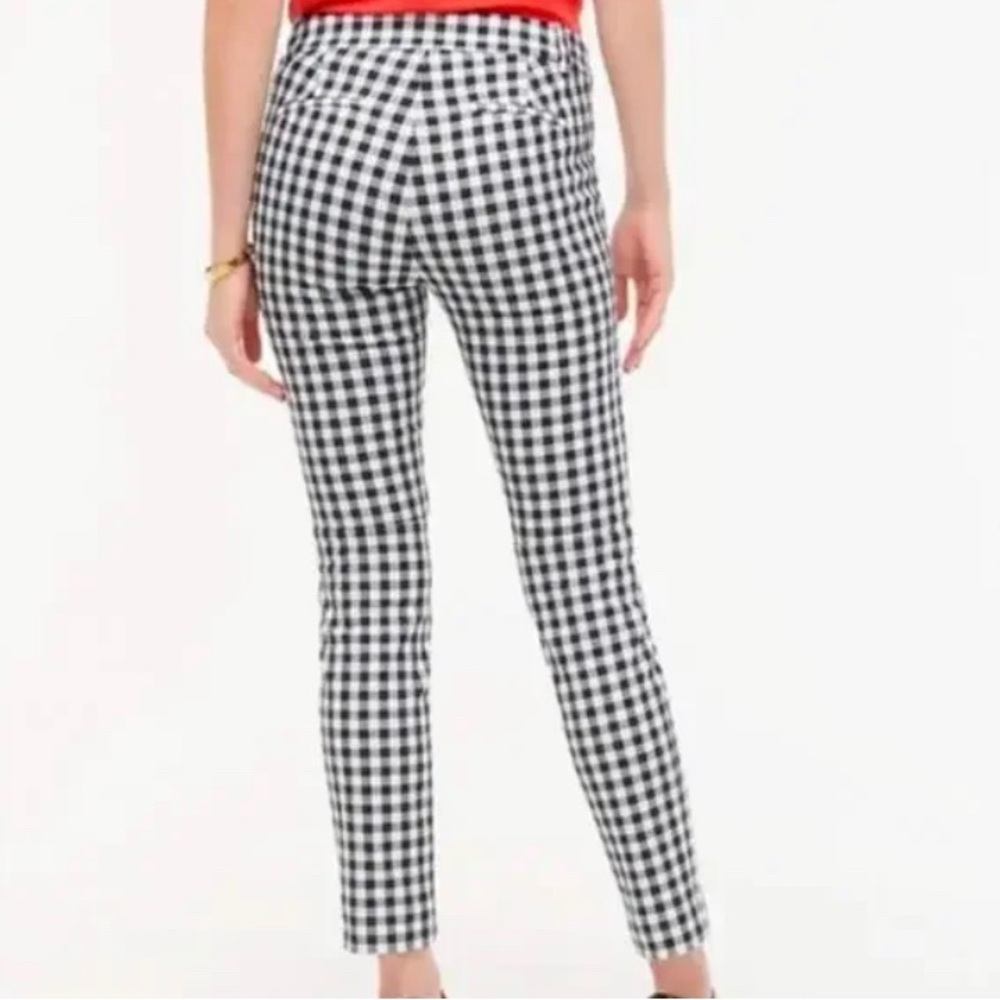 J. Crew Factory Navy Gingham Winnie Ankle Cotton Stretch Preppy Pants Size 0 - Picture 14 of 15